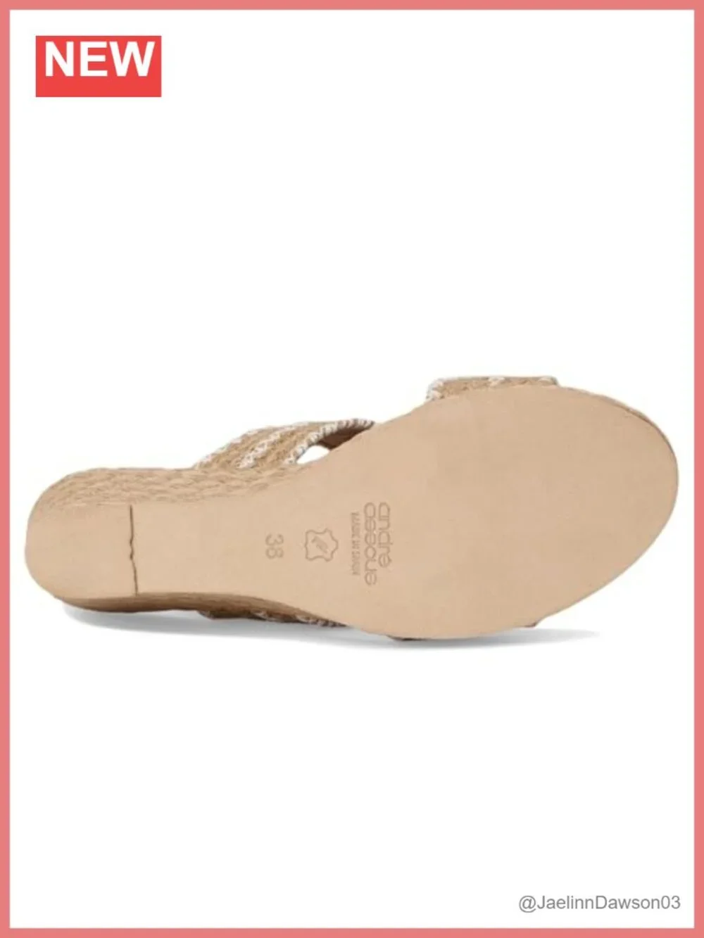 Raffia Wedge Sandal, Slip-On, Leather Lining & Insole, Handcrafted in Spain